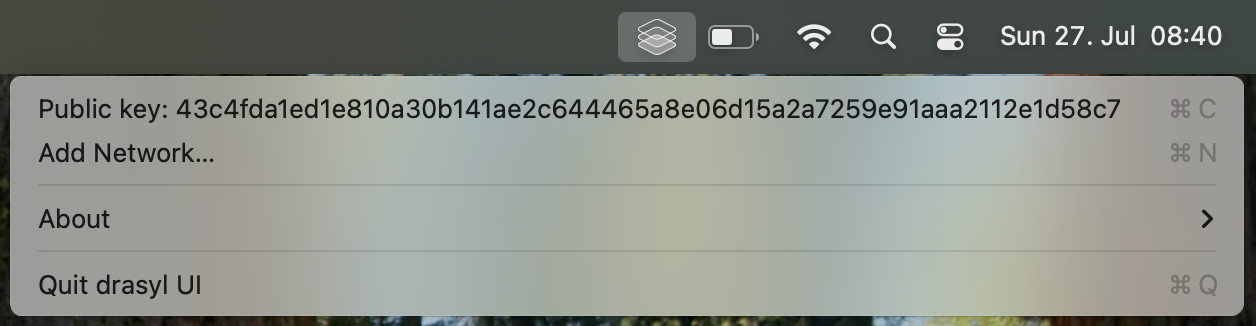 macOS menu bar showing the Netsody UI application